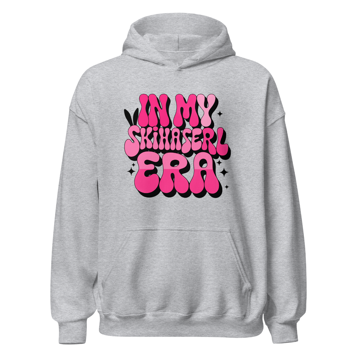 Skihaserl Era Hoodie mit Après-Ski-Spruch, Produktansicht