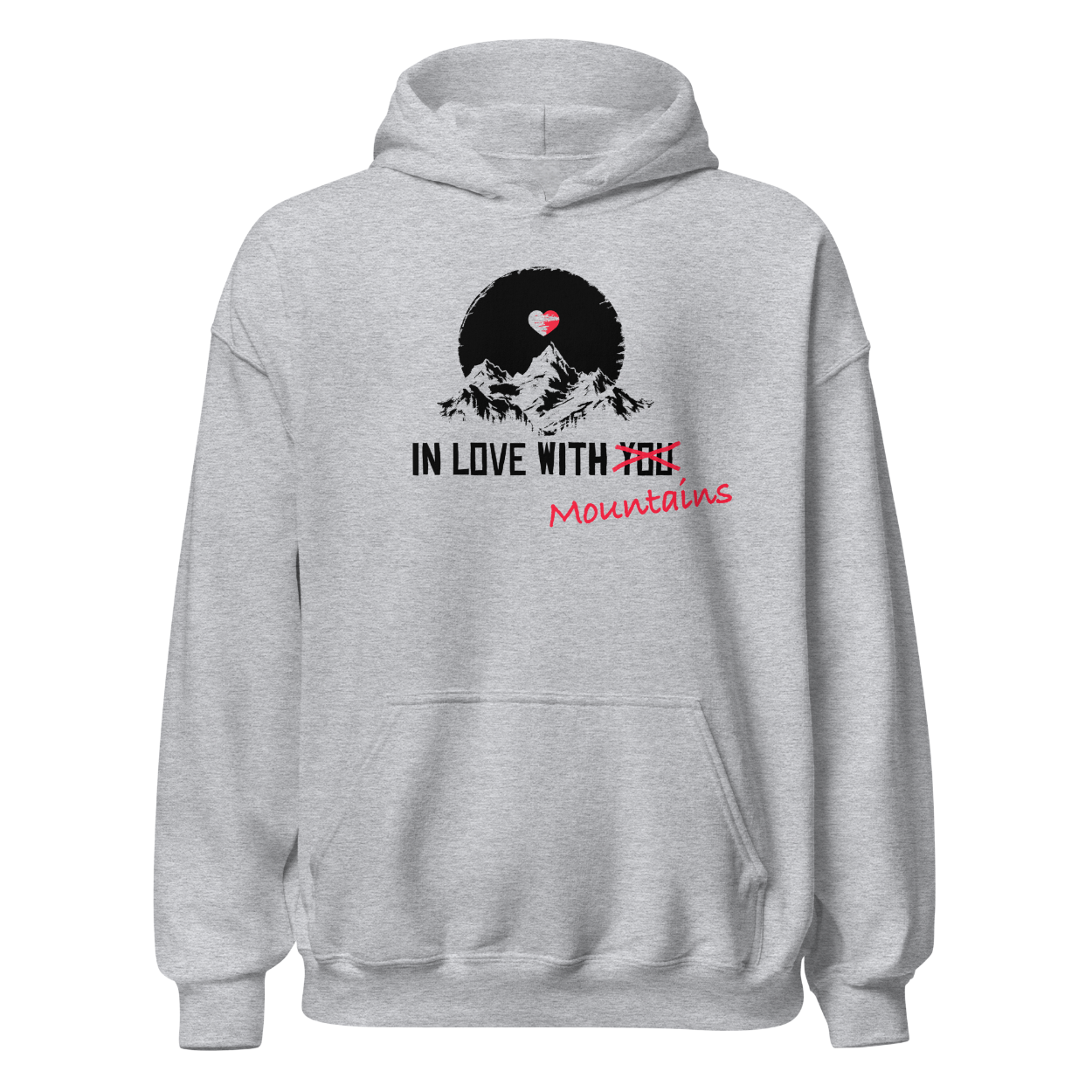 Mountainlove Hoodie mit Berg-Motiv, Produktansicht