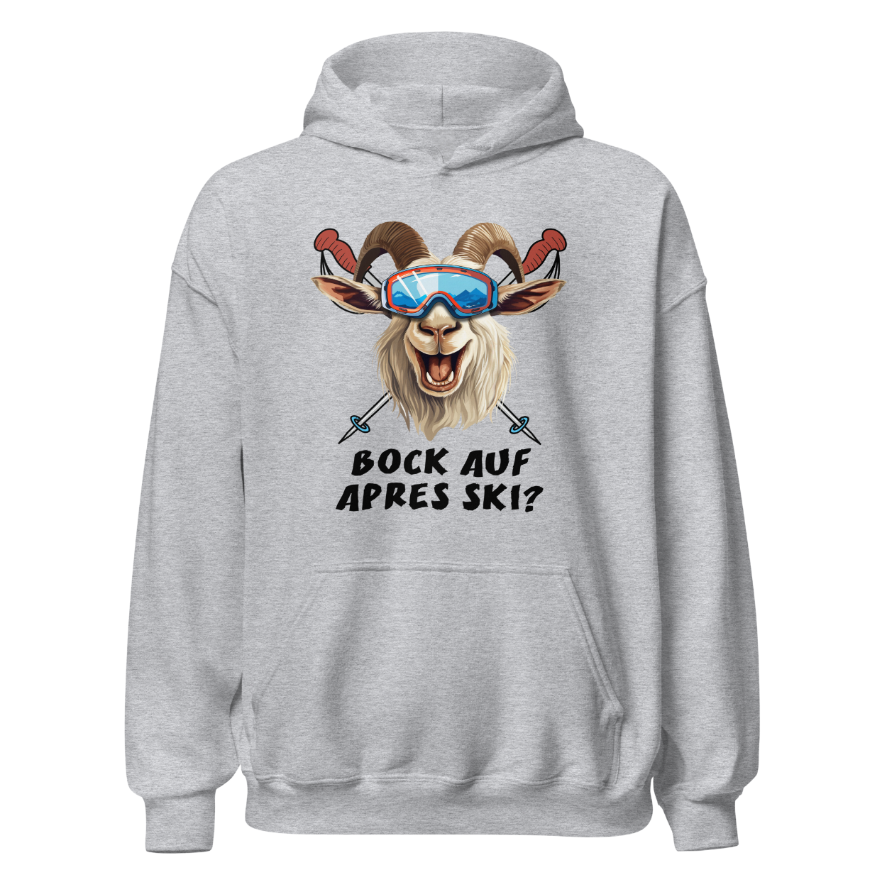 Bock auf Après Ski Hoodie mit Après-Ski-Spruch, Produktansicht