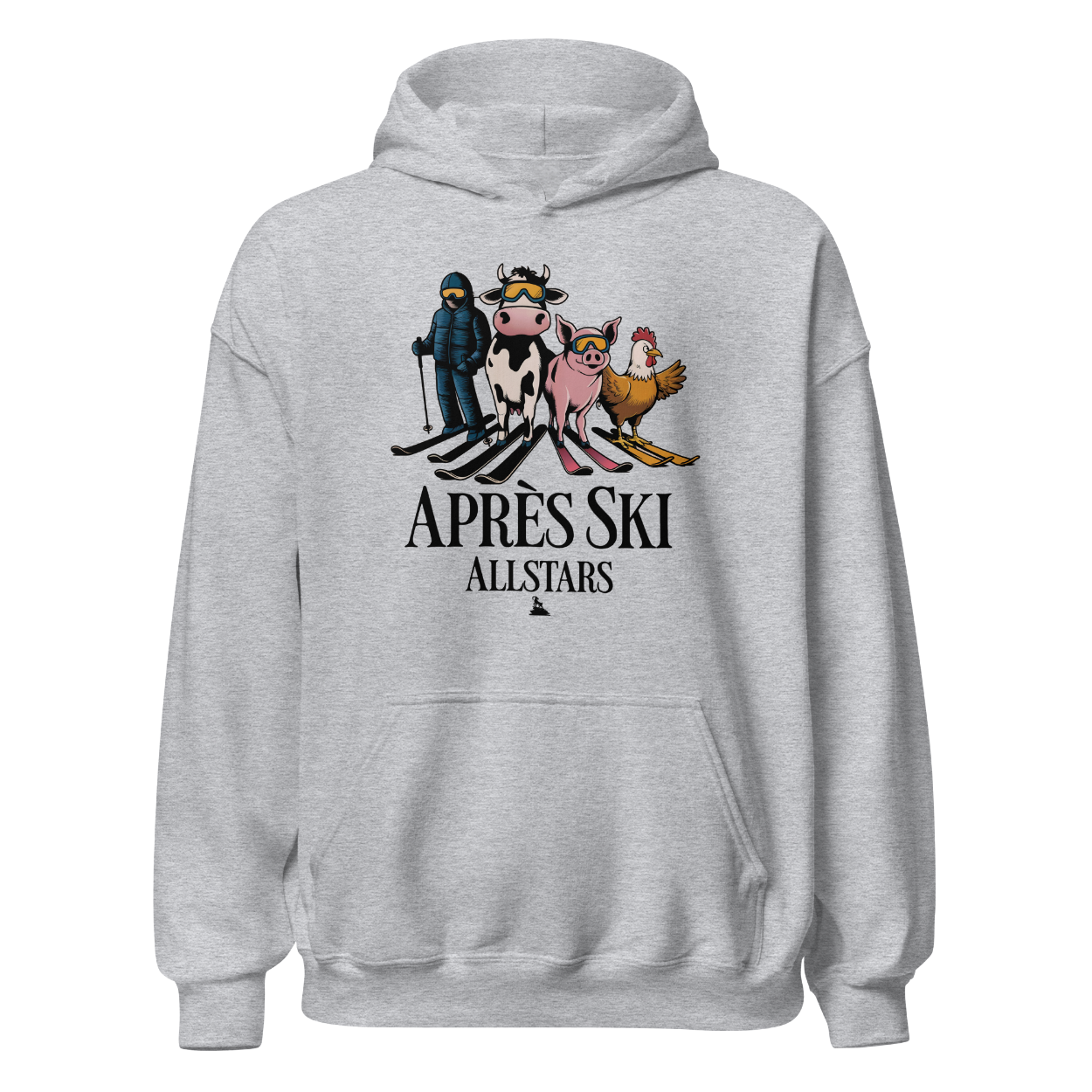 Après Ski Allstars Hoodie mit Après-Ski-Spruch, Produktansicht