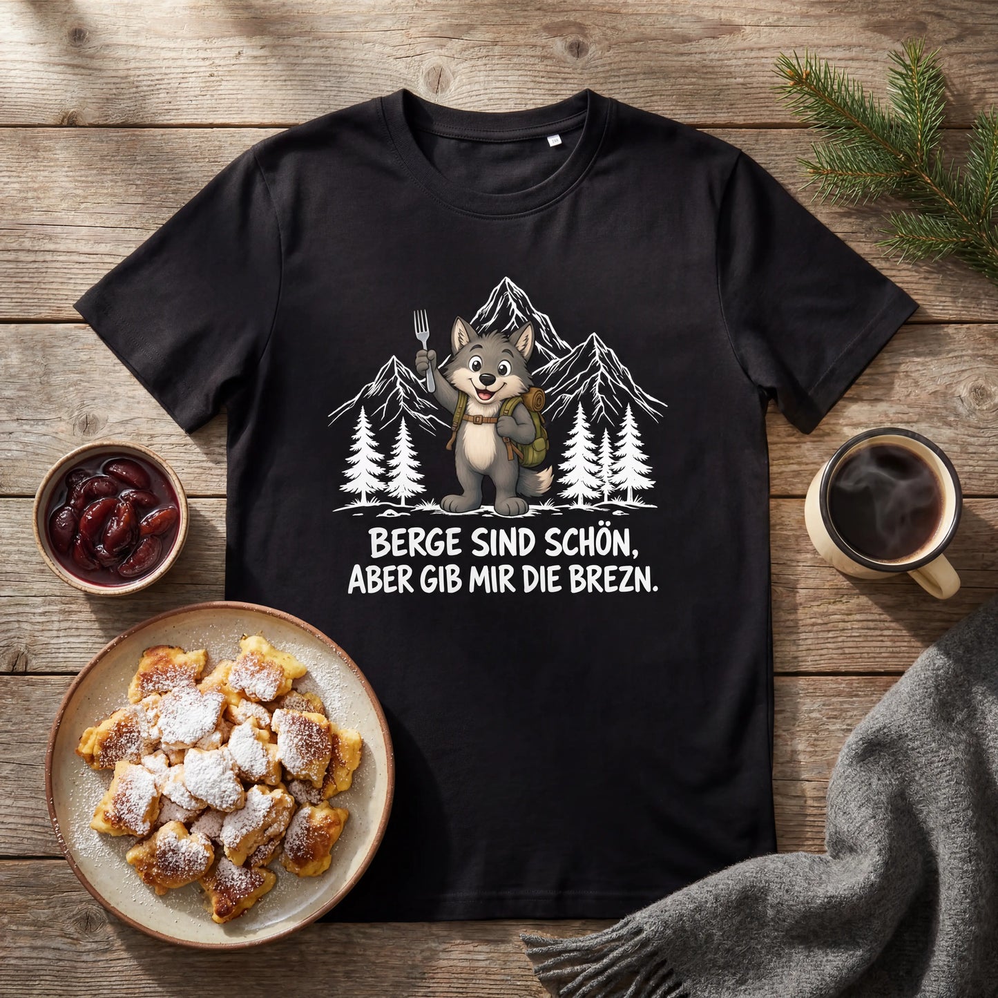 Brezn Wolf T-Shirt Unisex Flatlay