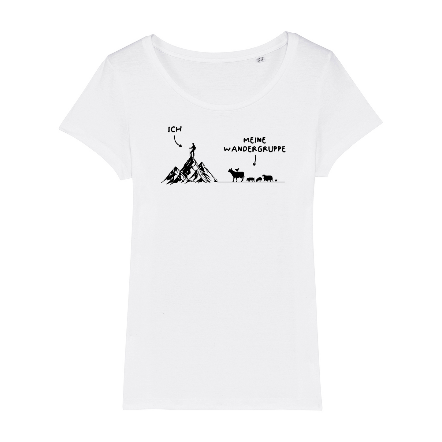 Wandergruppe Frauen Shirt mit Wander-Motiv, Motivdetail