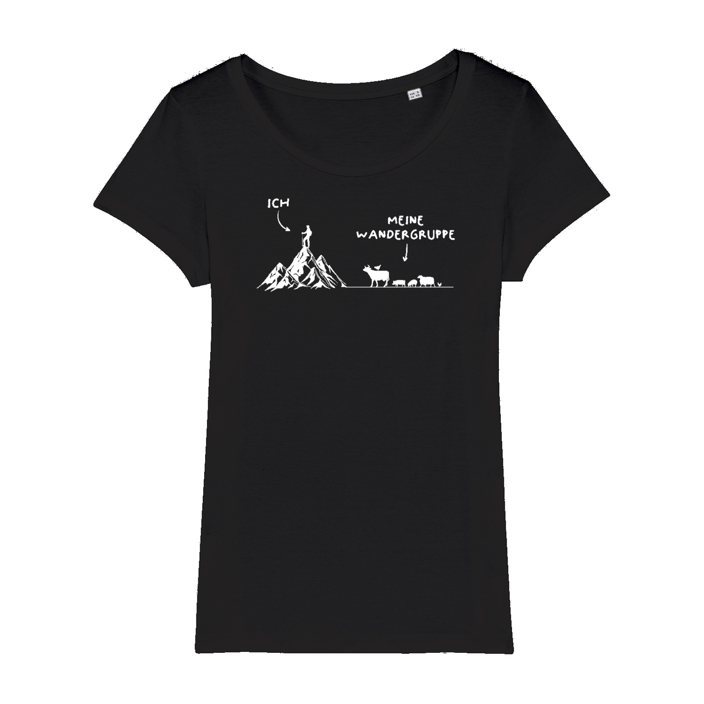 Wandergruppe Frauen Shirt mit Wander-Motiv, Frontansicht