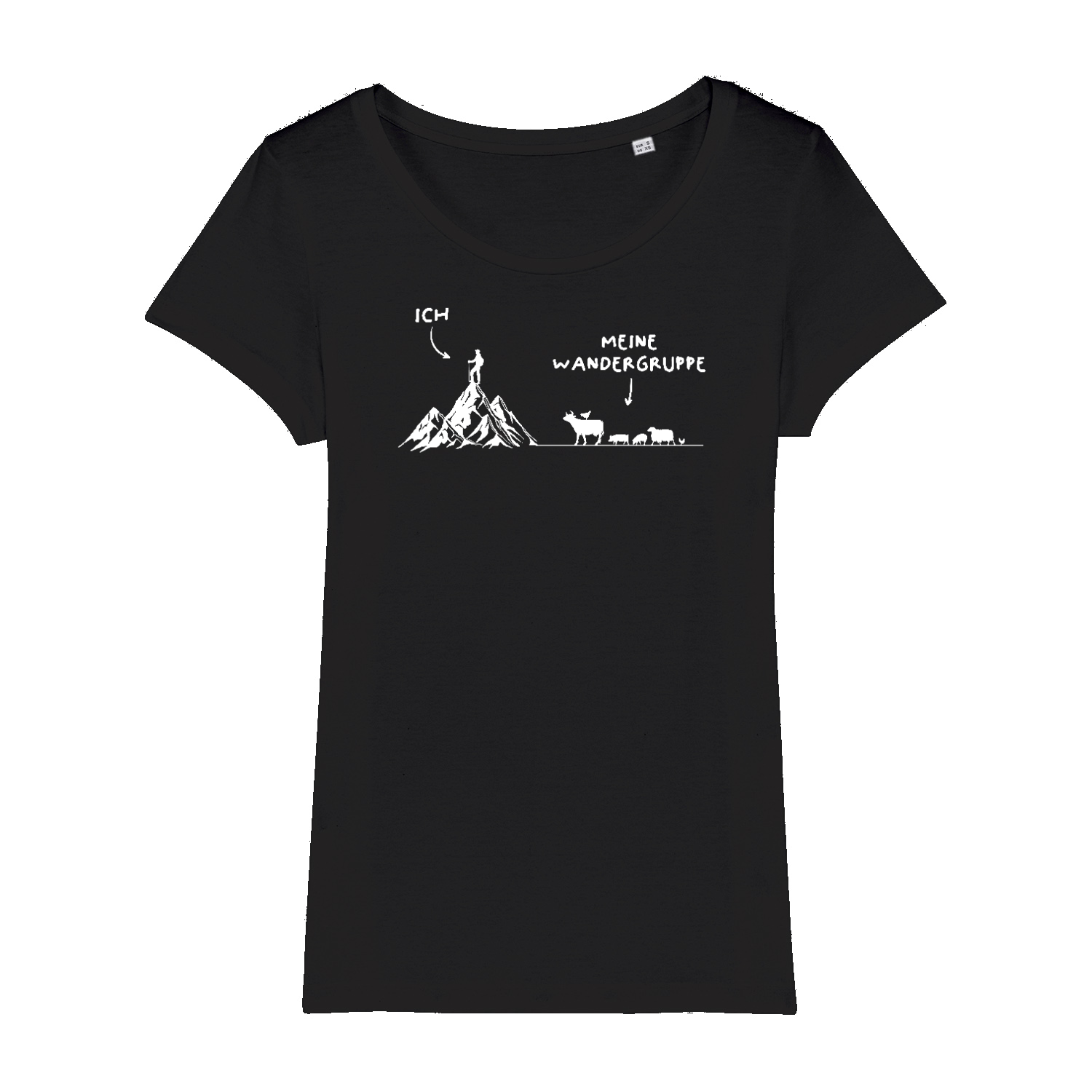 Wandergruppe Frauen Shirt mit Wander-Motiv, Frontansicht