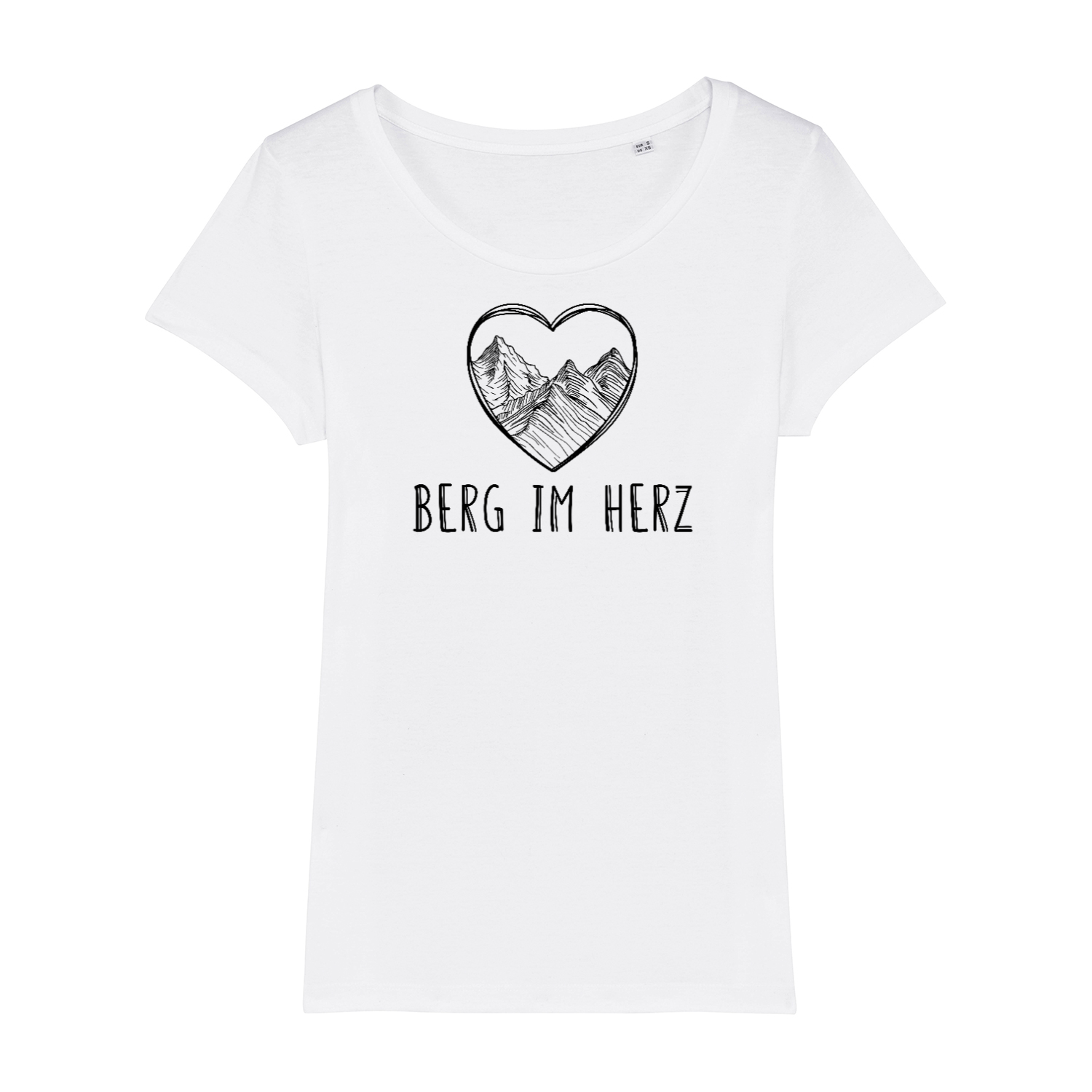 Berg im Herz Frauen Shirt mit Bergmotiv, Motivdetail