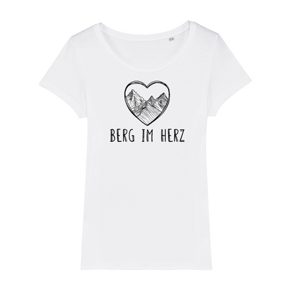 Berg im Herz Frauen Shirt mit Bergmotiv, Motivdetail