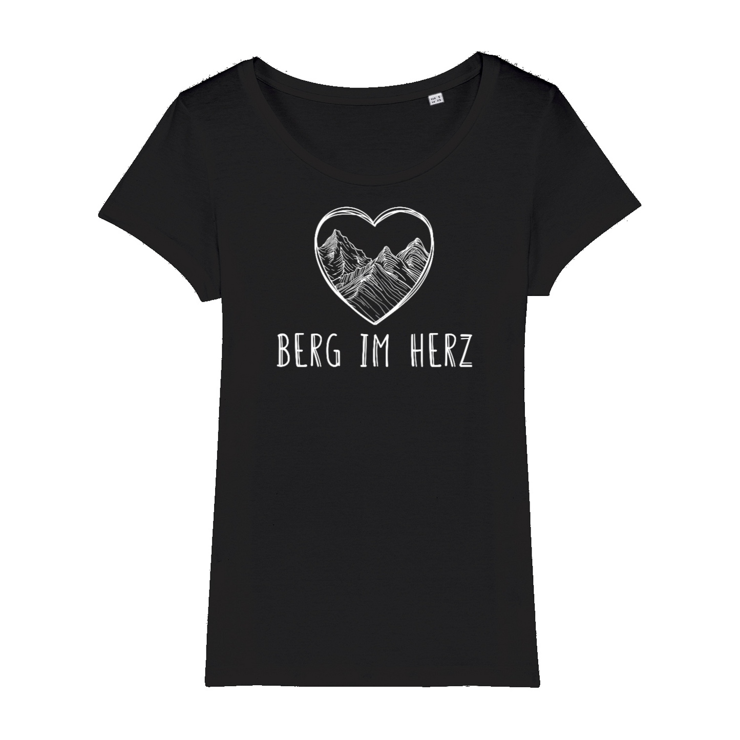 Berg im Herz Frauen Shirt mit Bergmotiv, Frontansicht