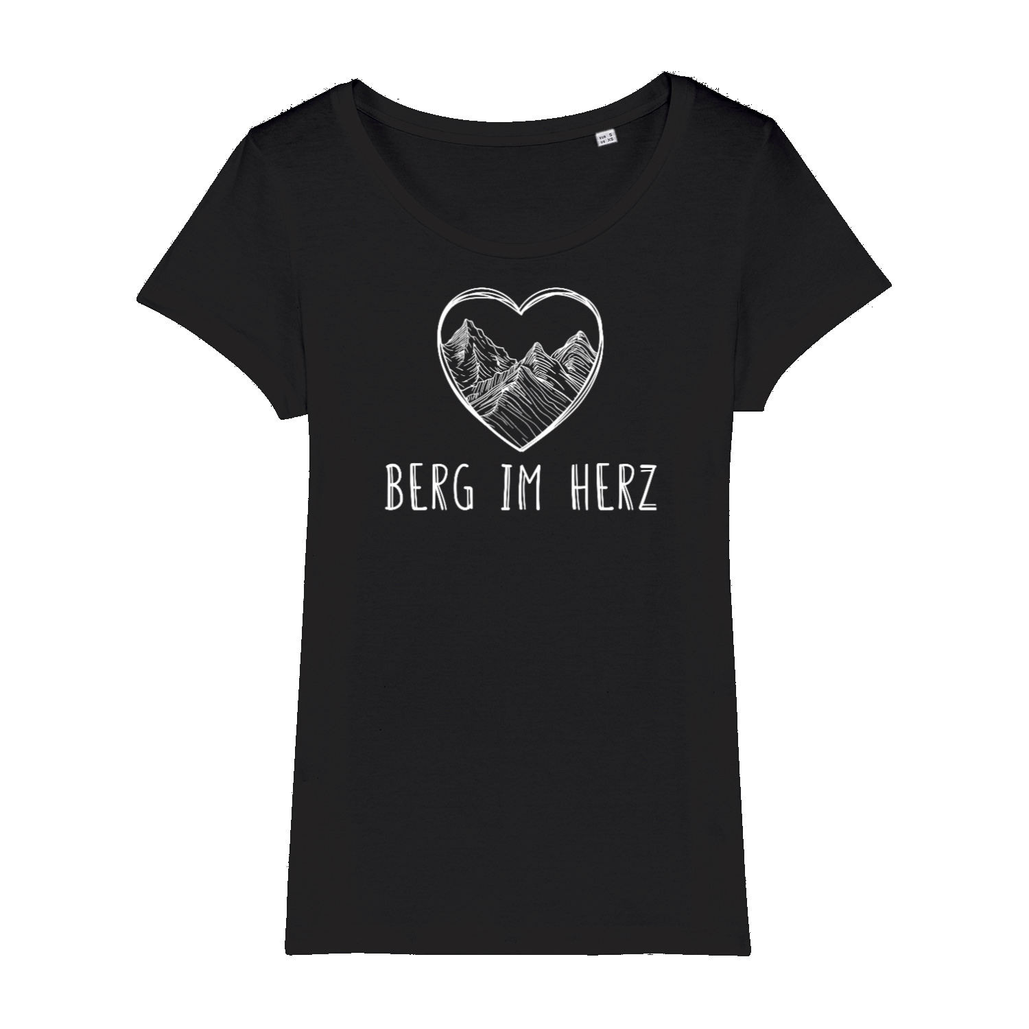 Berg im Herz Frauen Shirt mit Bergmotiv, Frontansicht