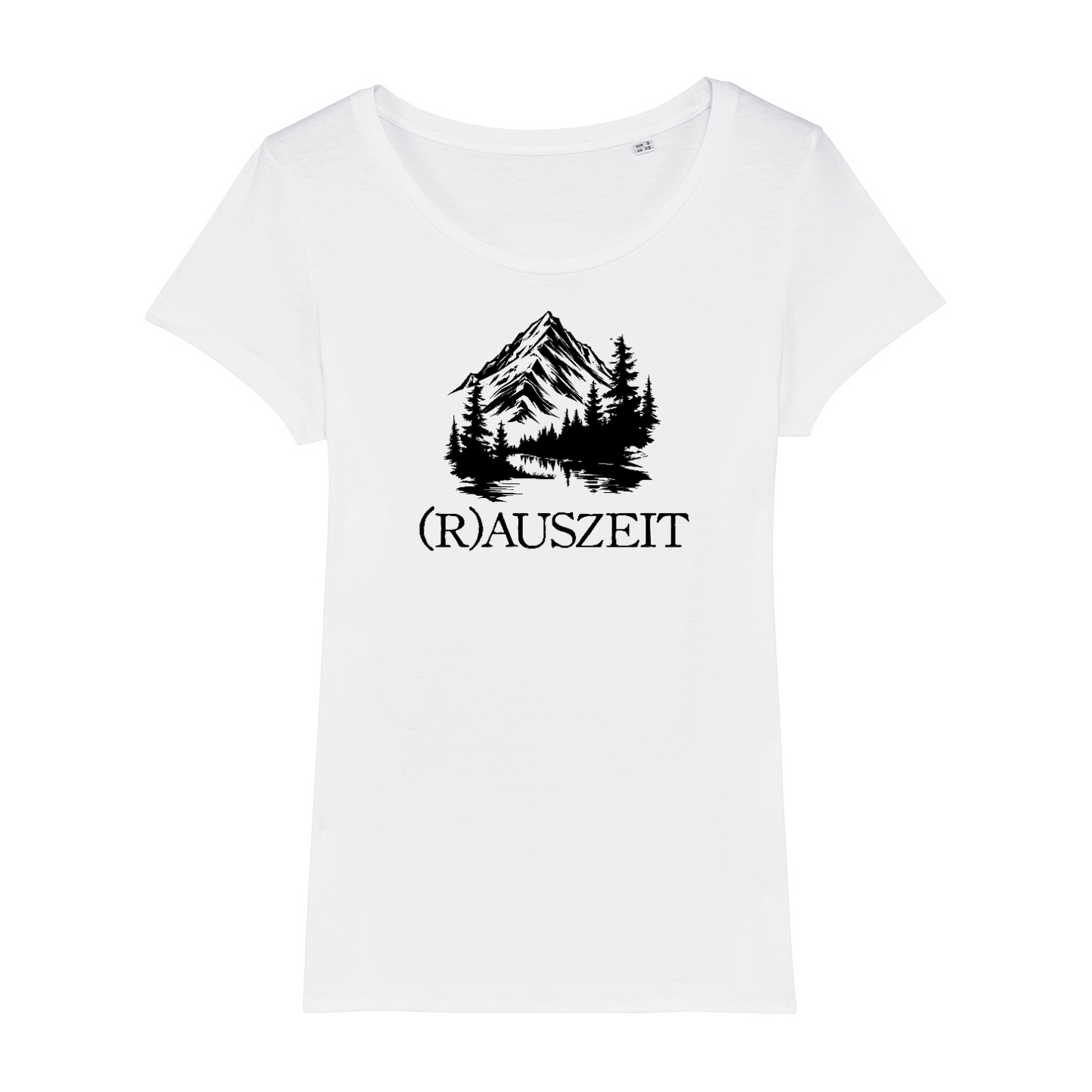 Rauszeit Frauen Shirt mit Auszeit-Spruch, Motivdetail