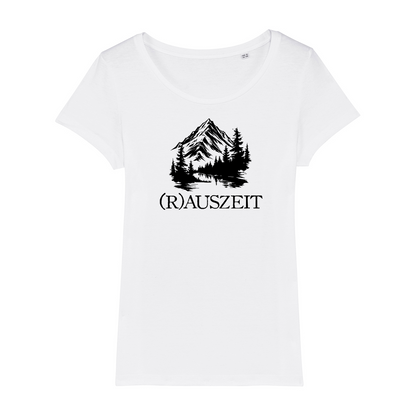 Rauszeit Frauen Shirt mit Auszeit-Spruch, Motivdetail