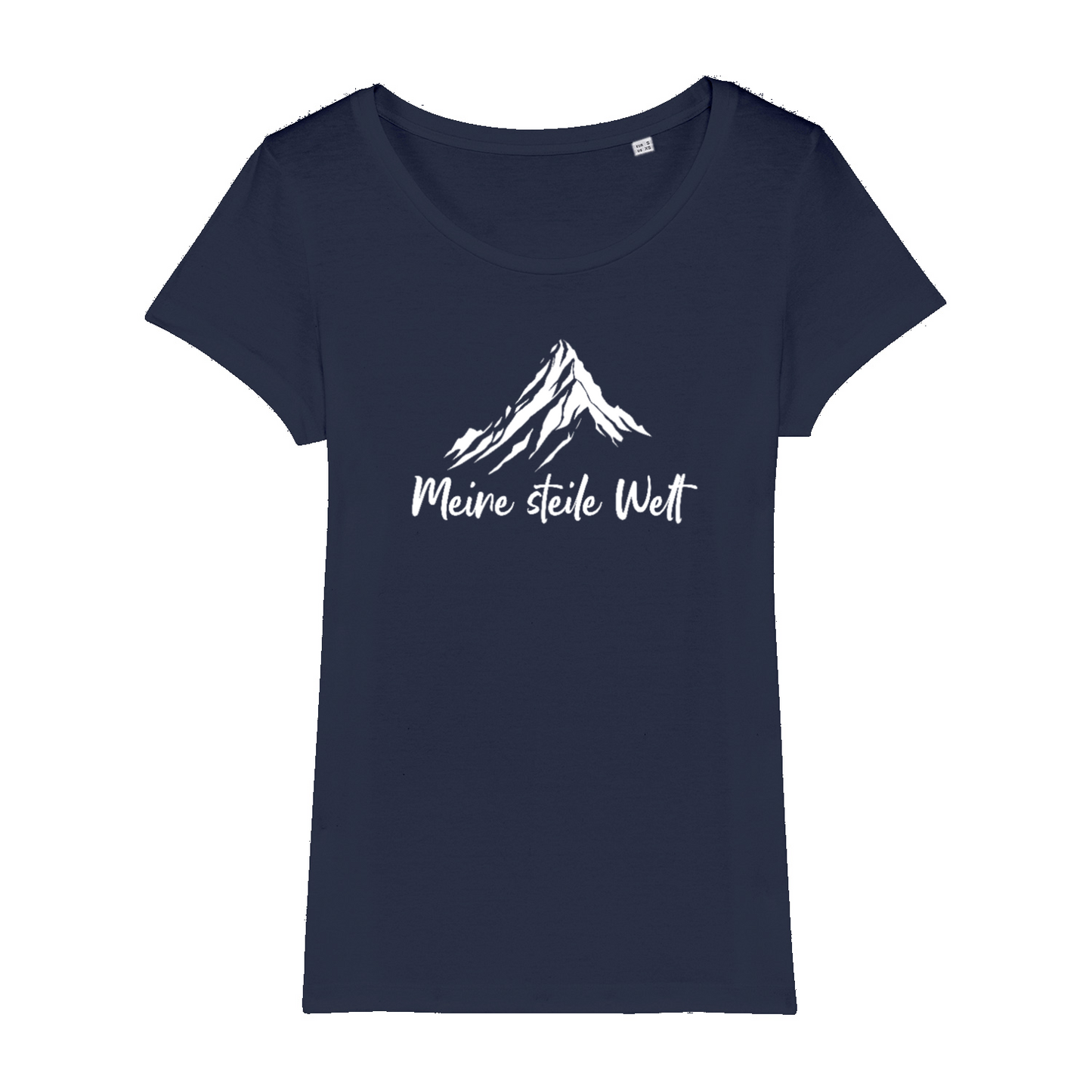Meine steile Welt Bio Frauen Shirt mit Bergmotiv, Detailansicht