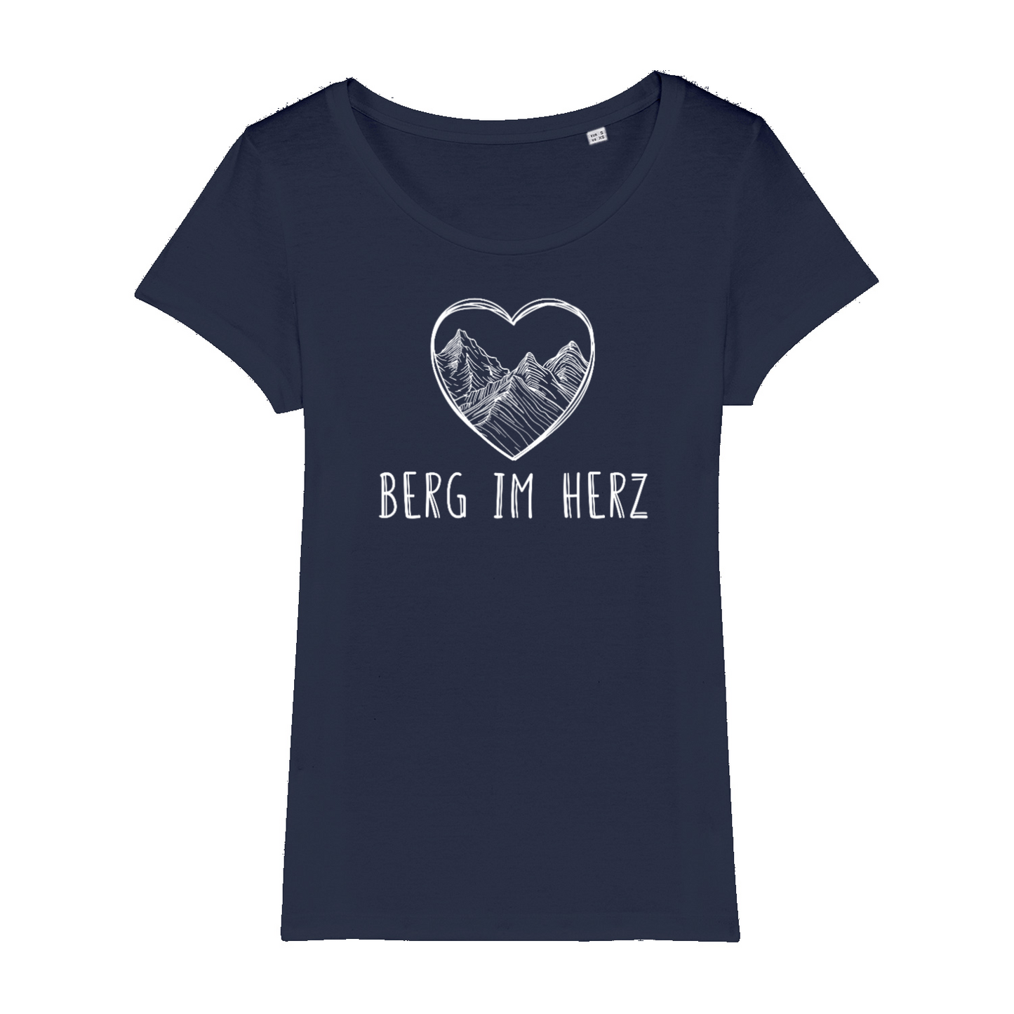 Berg im Herz Bio Frauen Shirt mit Bergmotiv, Motivdetail