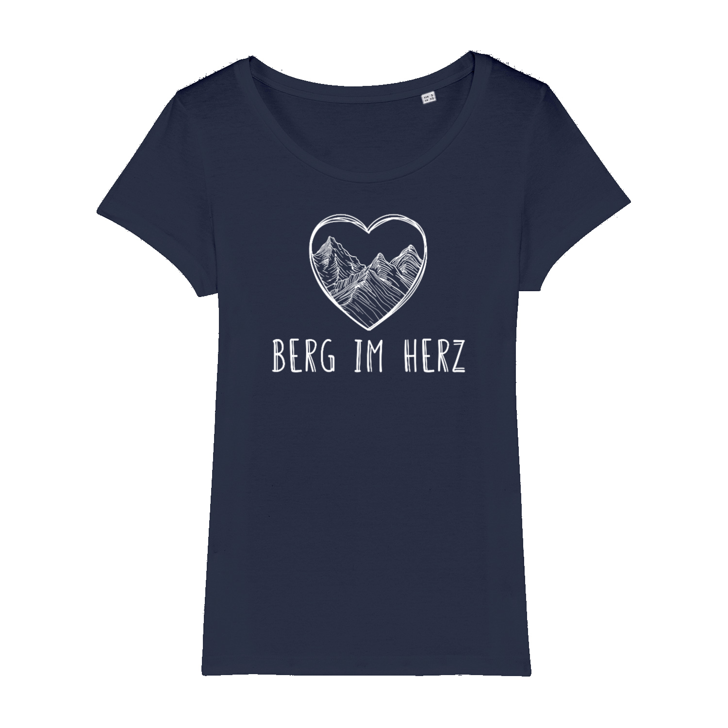 Berg im Herz Bio Frauen Shirt mit Bergmotiv, Motivdetail