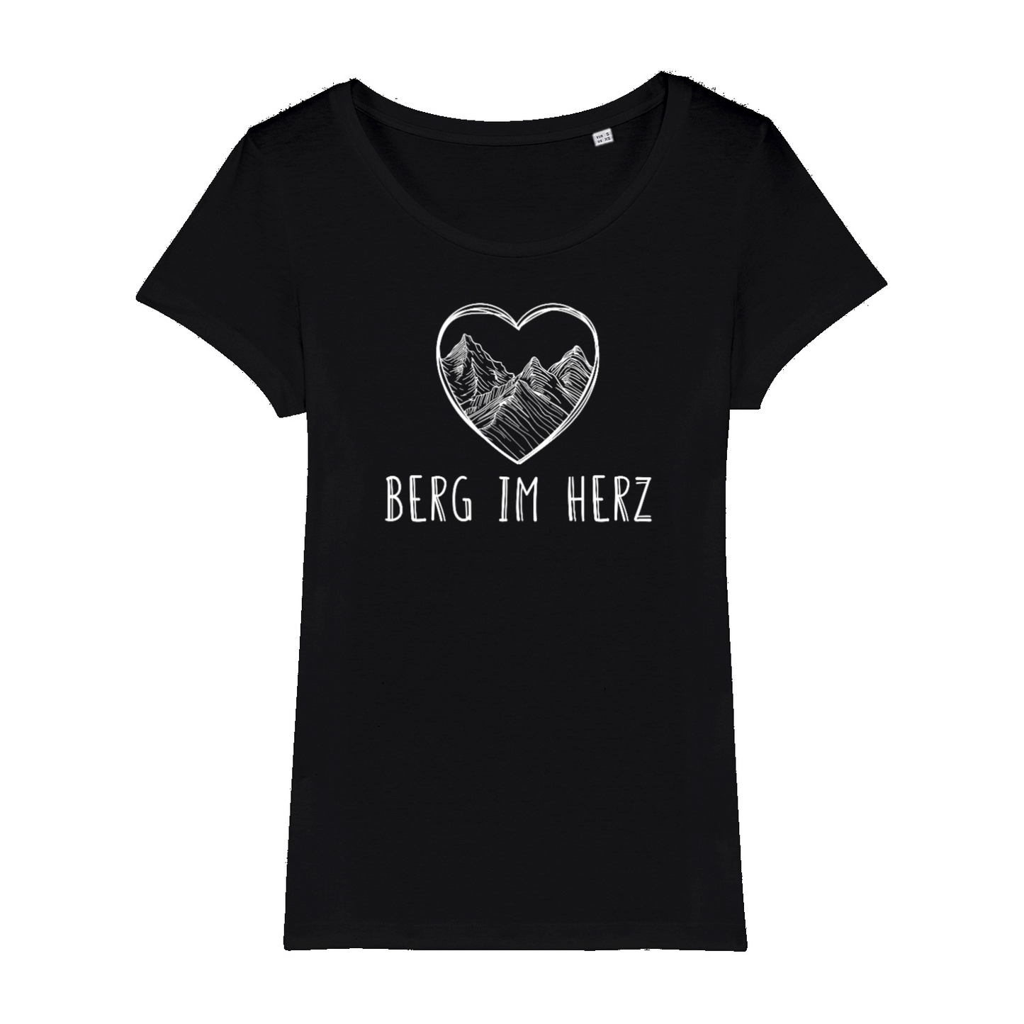 Berg im Herz Bio Frauen Shirt mit Bergmotiv, Detailansicht