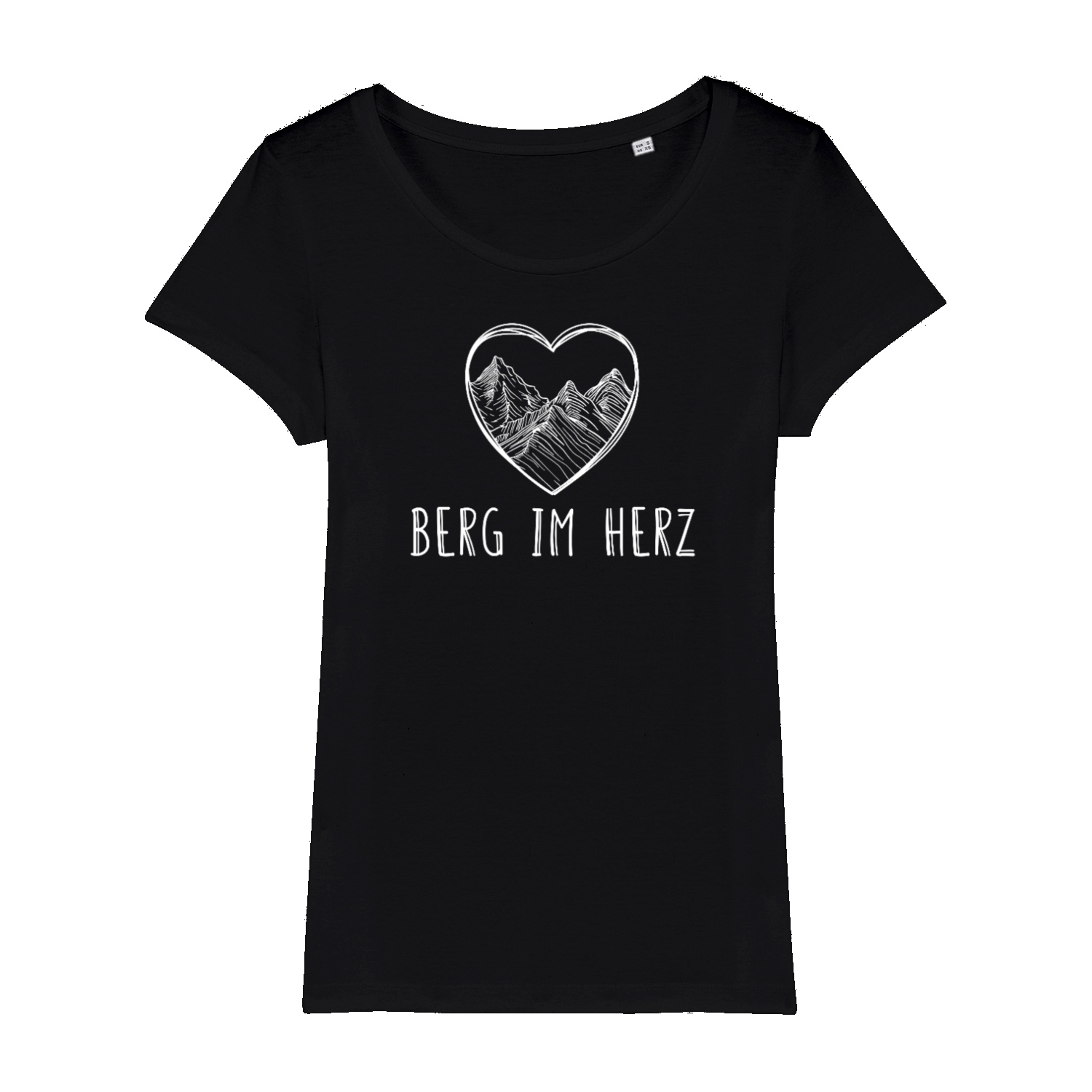 Berg im Herz Bio Frauen Shirt mit Bergmotiv, Detailansicht