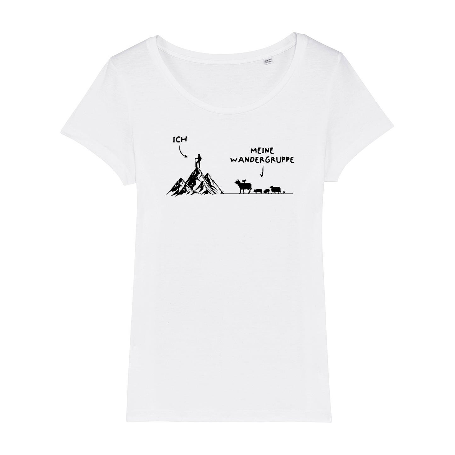 Wandergruppe Bio Frauen Shirt mit Bergmotiv, Farbvariante