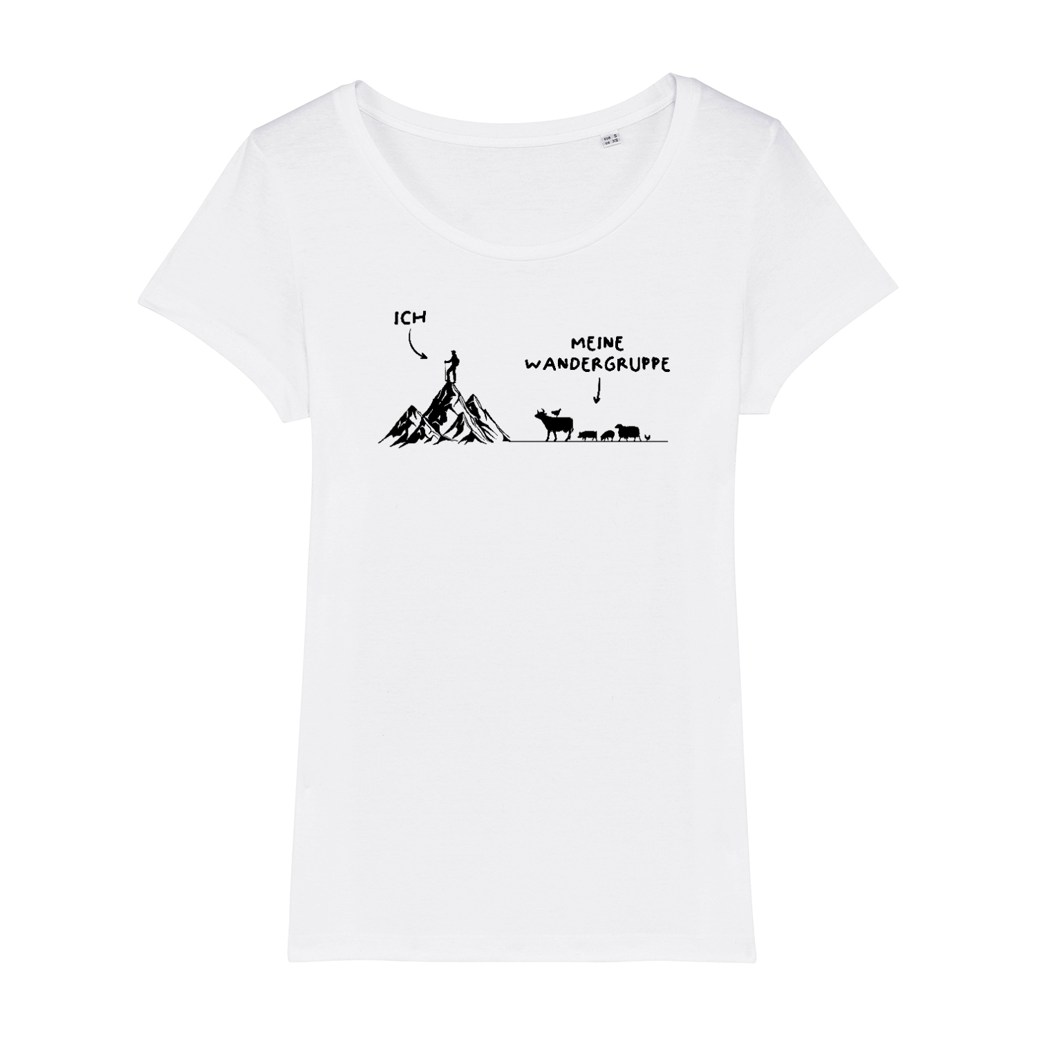 Wandergruppe Bio Frauen Shirt mit Bergmotiv, Farbvariante