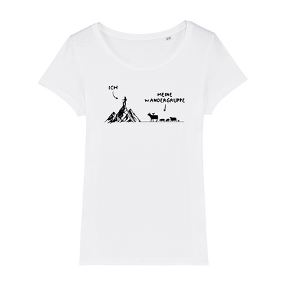 Wandergruppe Bio Frauen Shirt mit Bergmotiv, Farbvariante