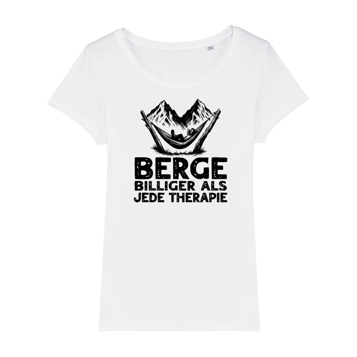 Bergtherapie Bio Frauen Shirt mit Bergmotiv, Farbvariante