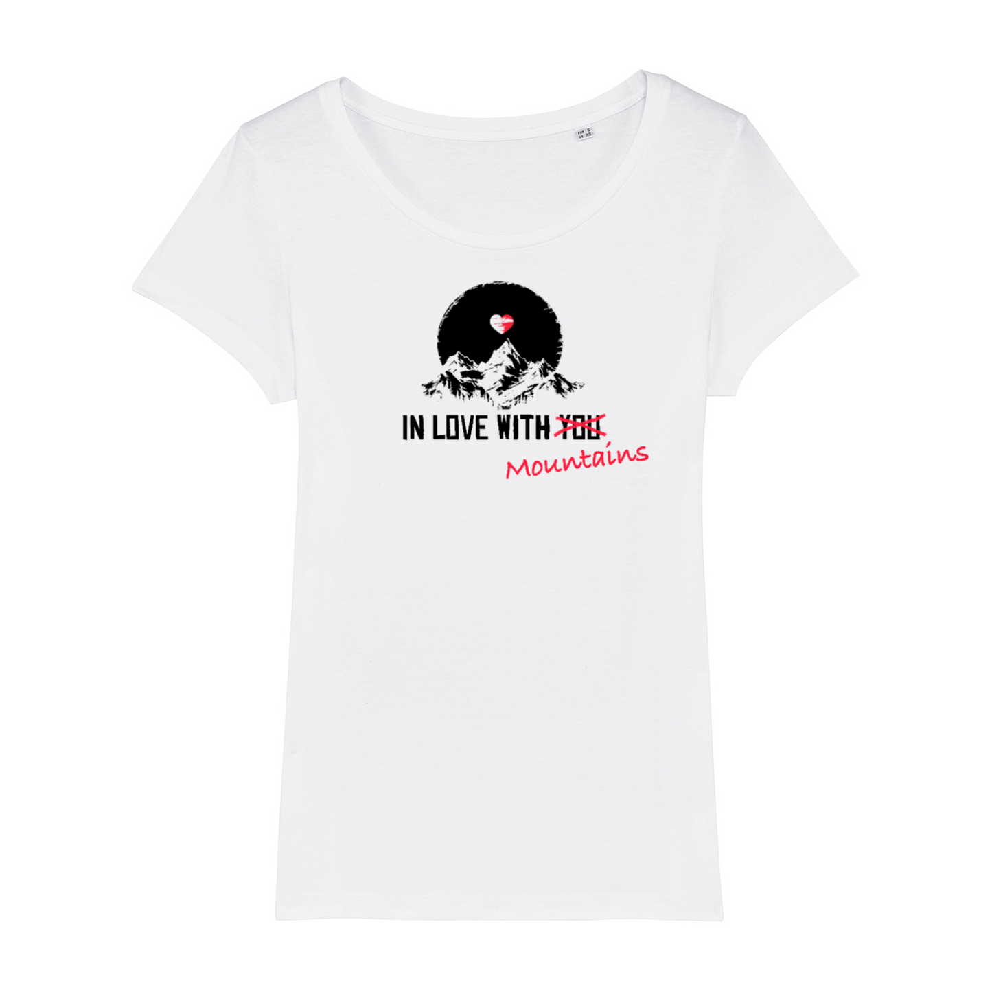 Mountainlove Bio Frauen Shirt mit Bergmotiv, Motivdetail