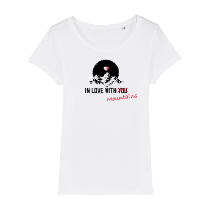 Mountainlove Bio Frauen Shirt mit Bergmotiv, Motivdetail