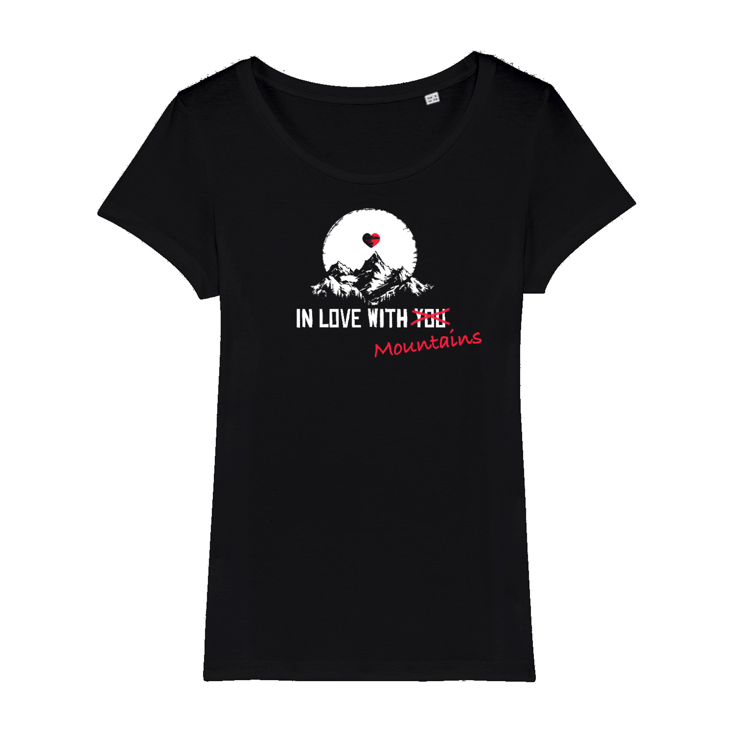 Mountainlove Bio Frauen Shirt mit Bergmotiv, Detailansicht