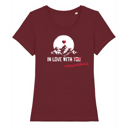 Mountainlove Frauen Shirt mit Berg-Motiv, Print Nahaufnahme