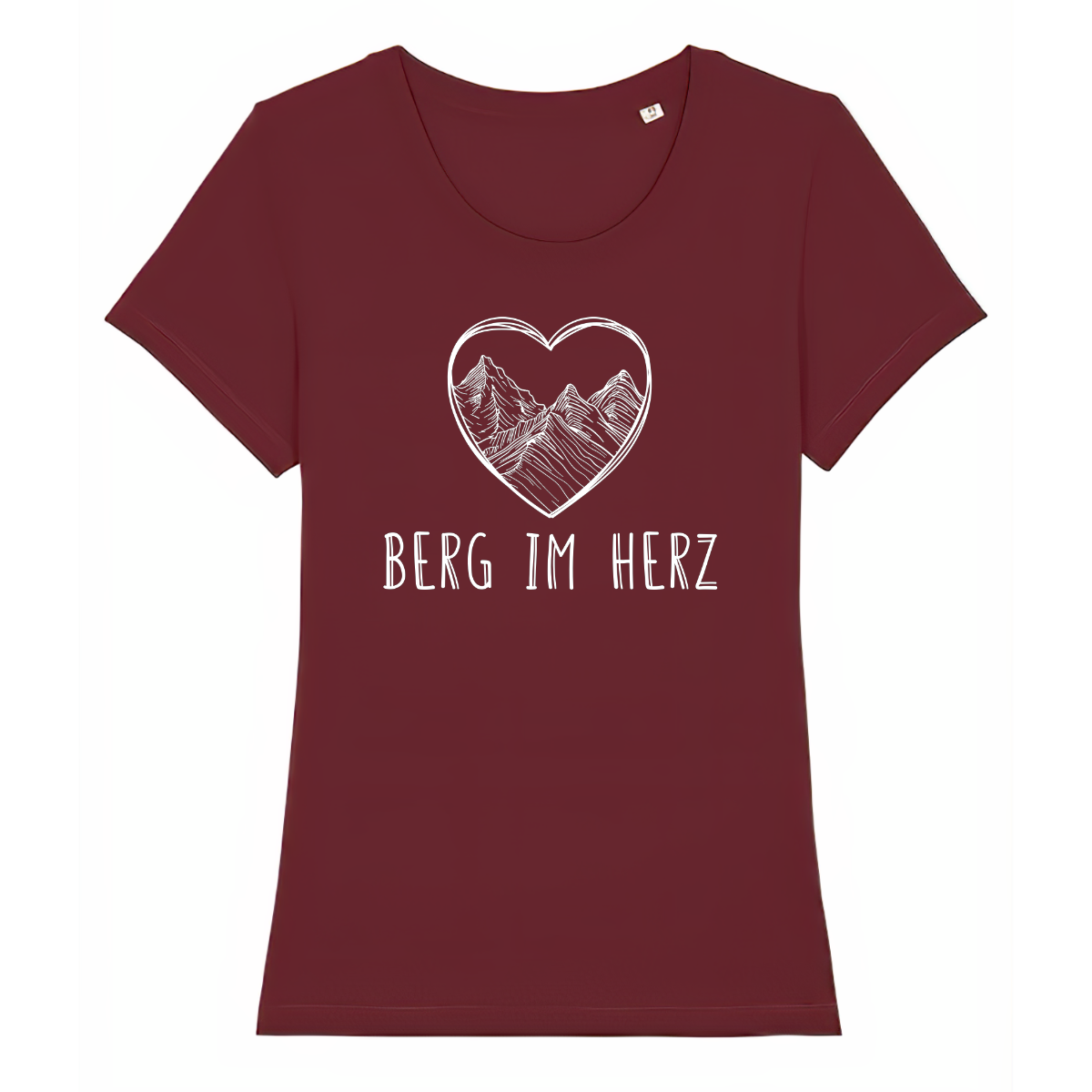Berg im Herz Frauen Shirt mit Bergmotiv, Print Nahaufnahme