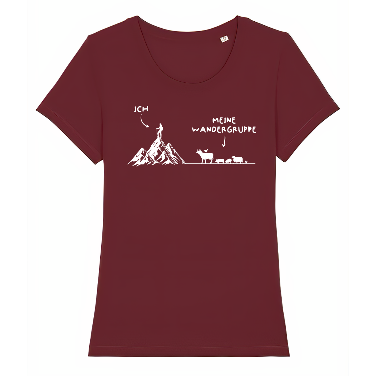Wandergruppe Frauen Shirt mit Wander-Spruch, Print Nahaufnahme