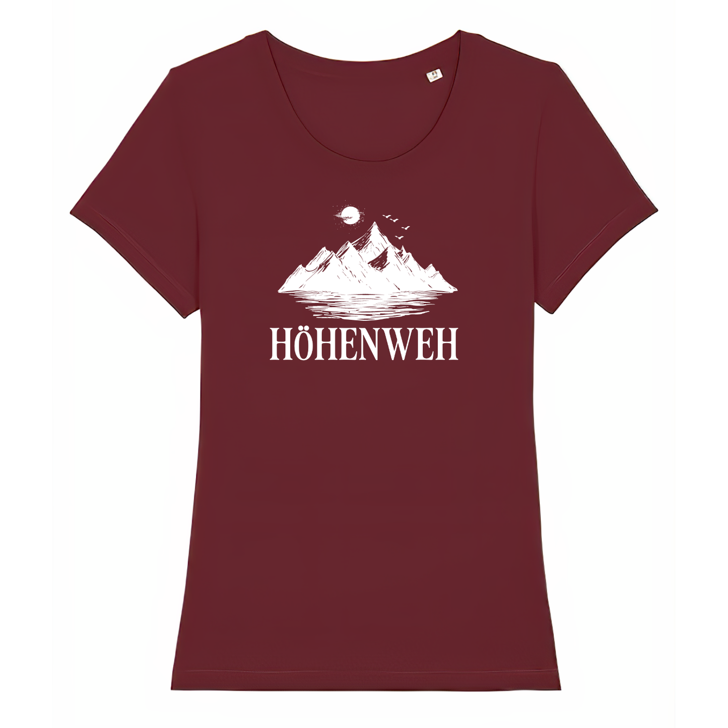 Höhenweh Frauen Shirt mit lustigem Spruch, Print Nahaufnahme