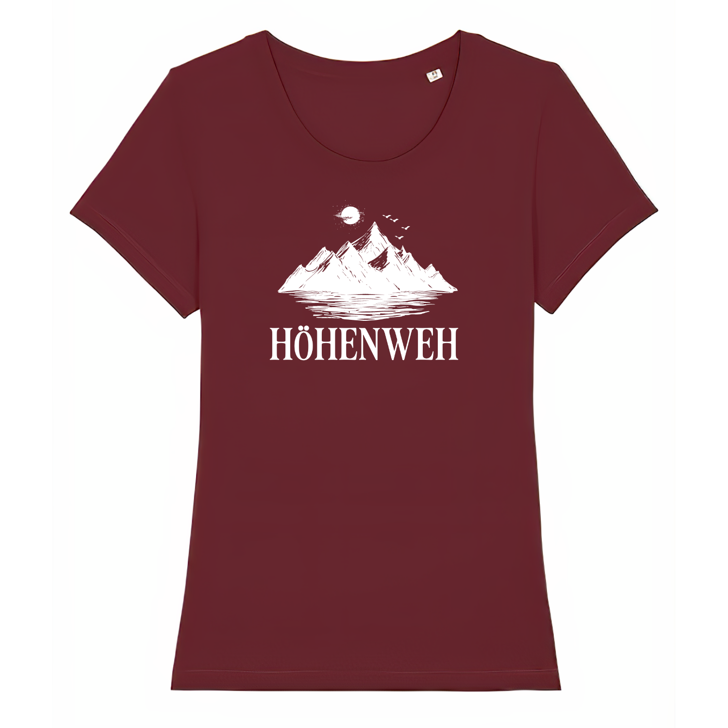 Höhenweh Frauen Shirt mit lustigem Spruch, Print Nahaufnahme