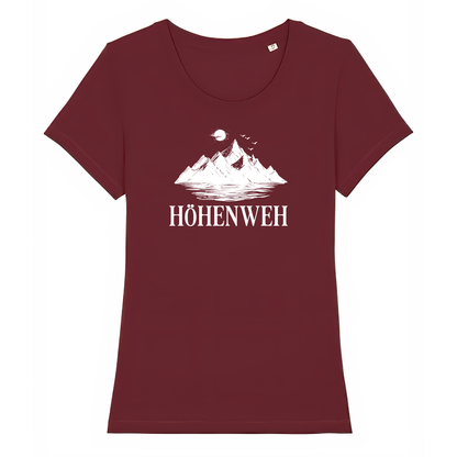 Höhenweh Frauen Shirt mit lustigem Spruch, Print Nahaufnahme