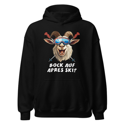 Bock auf Après Ski Hoodie mit Après-Ski-Spruch, Frontansicht