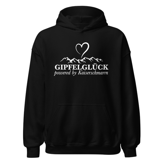 Gipfelglück Hoodie mit Berg-Spruch, Frontansicht