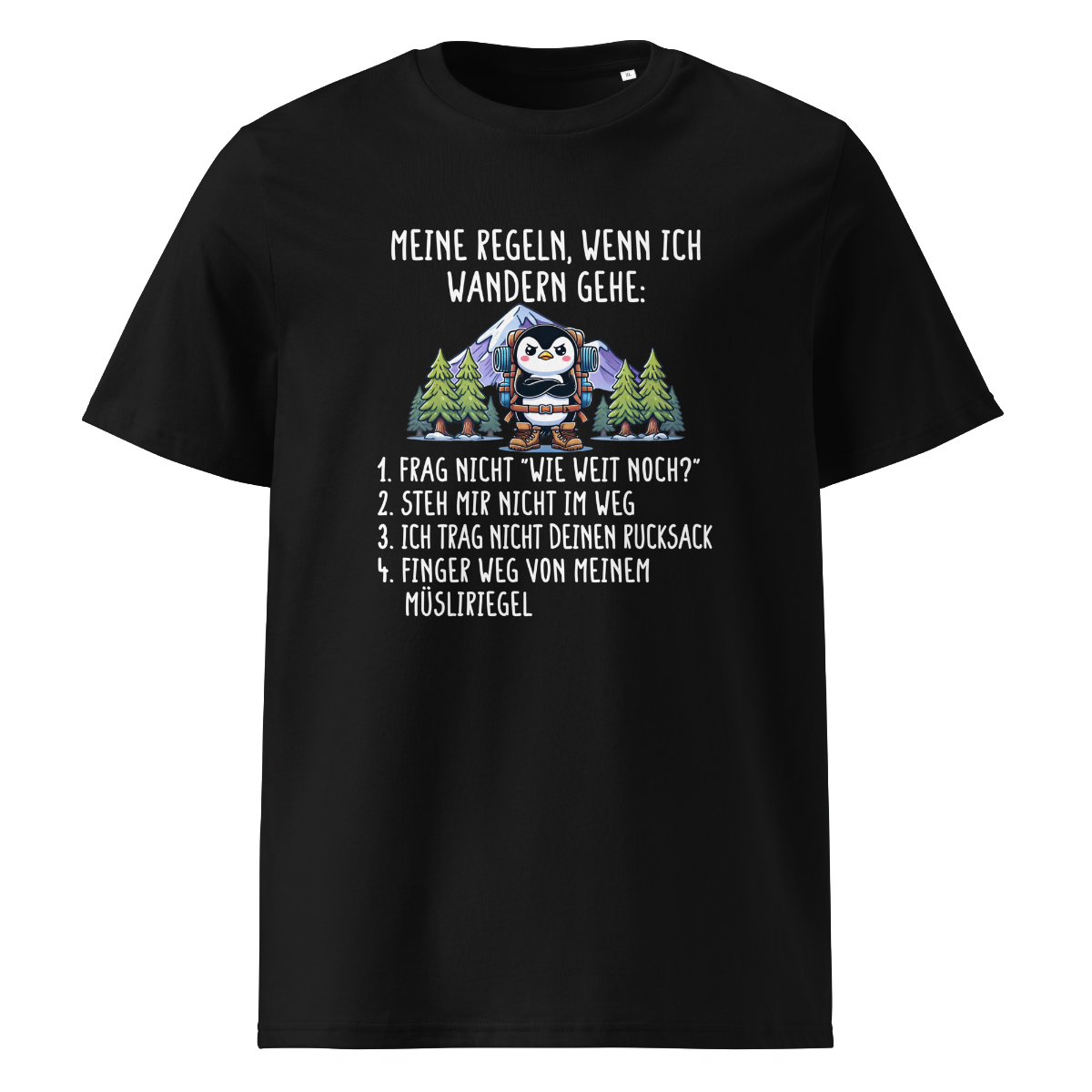 Meine Regeln T-Shirt mit Wanderspruch, Frontansicht