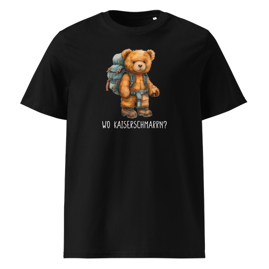 Wo Kaiserschmarrn T-Shirt Unisex mit lustigem Spruch, Frontansicht