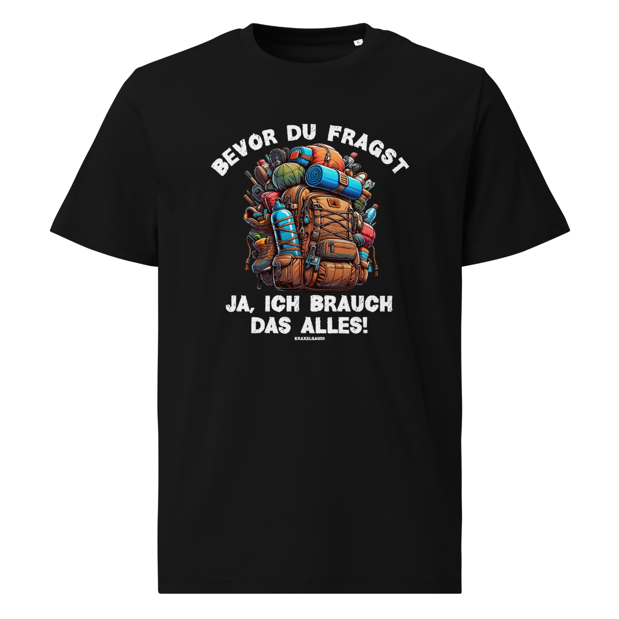 Mein Gepäck T-Shirt mit Wander-Spruch, Frontansicht