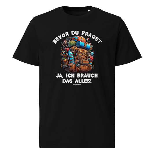Mein Gepäck T-Shirt mit Wander-Spruch, Frontansicht