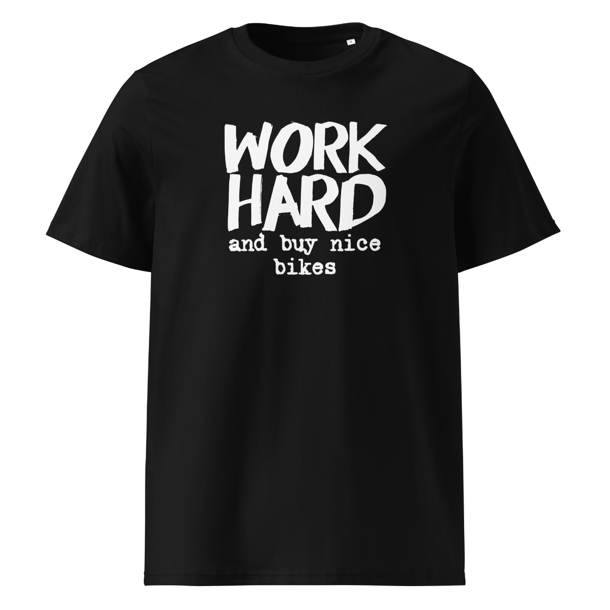 Work Hard Premium Shirt Unisex mit lustigem Spruch, Frontansicht