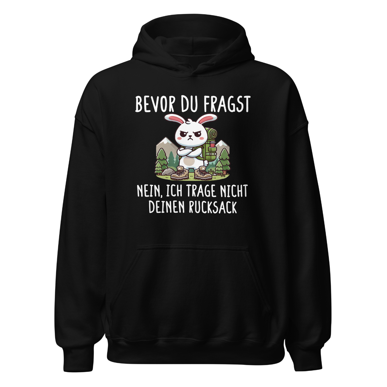 Schlepper Hoodie mit Wanderspruch, Frontansicht