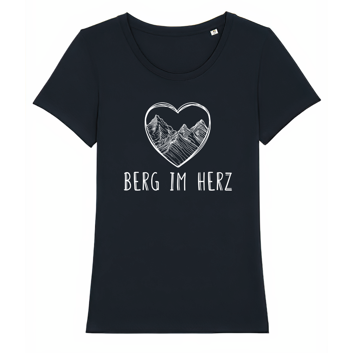 Berg im Herz Frauen Shirt mit Bergmotiv, Frontansicht