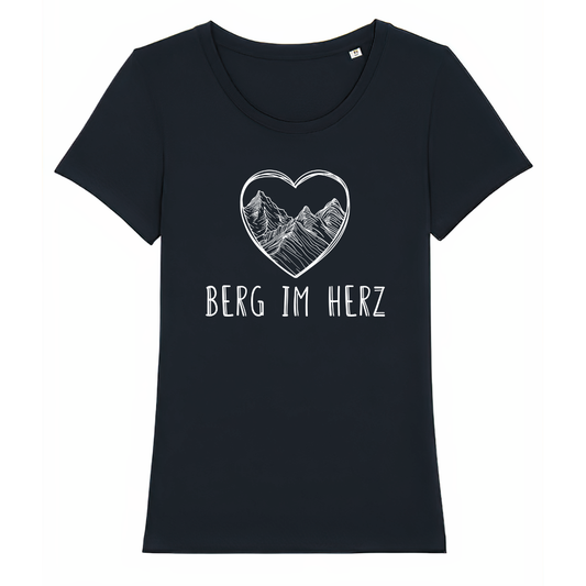 Berg im Herz Frauen Shirt mit Bergmotiv, Frontansicht