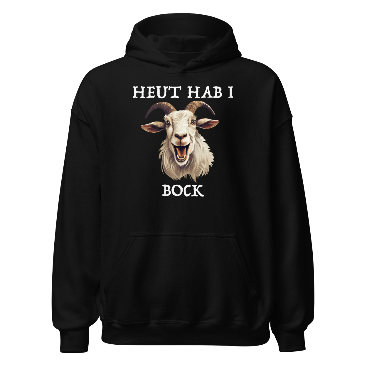 Bock Hoodie mit bayrischem Spruch, Frontansicht
