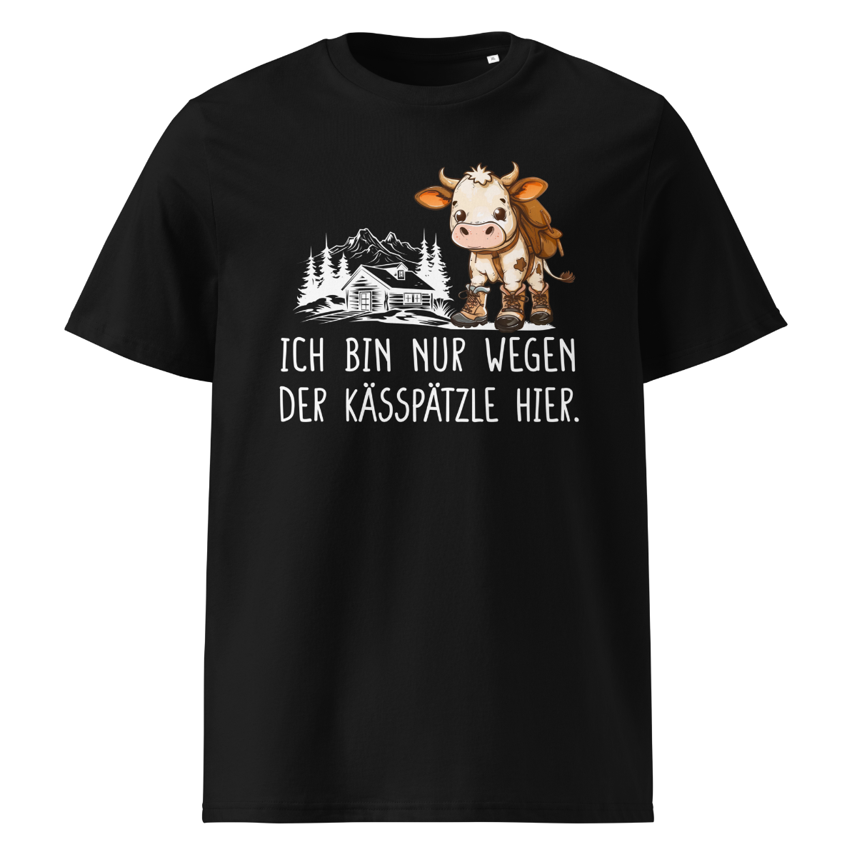 Kässpätzle T-Shirt Unisex mit Spätzle-Spruch, Frontansicht