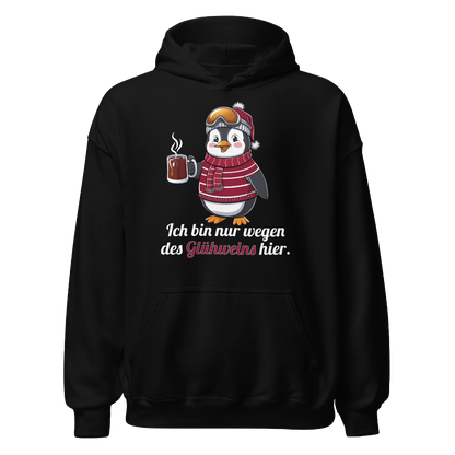 Glühwein Fanatiker Hoodie mit Winter-Spruch, Detailansicht