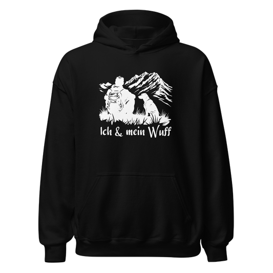 Ich & mein Wuff Hoodie mit Hundemotiv, Frontansicht