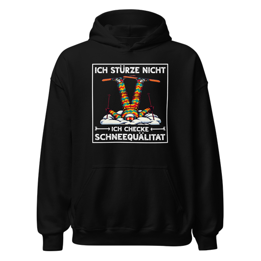 Schneequalität Hoodie mit Après-Ski-Spruch, Frontansicht