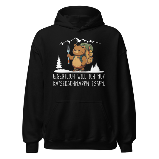 Kaiserbär Hoodie Unisex mit Kaiserschmarrn-Spruch, Frontansicht