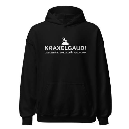 Kraxelgaudi Hoodie Unisex mit Marken-Motiv, Frontansicht