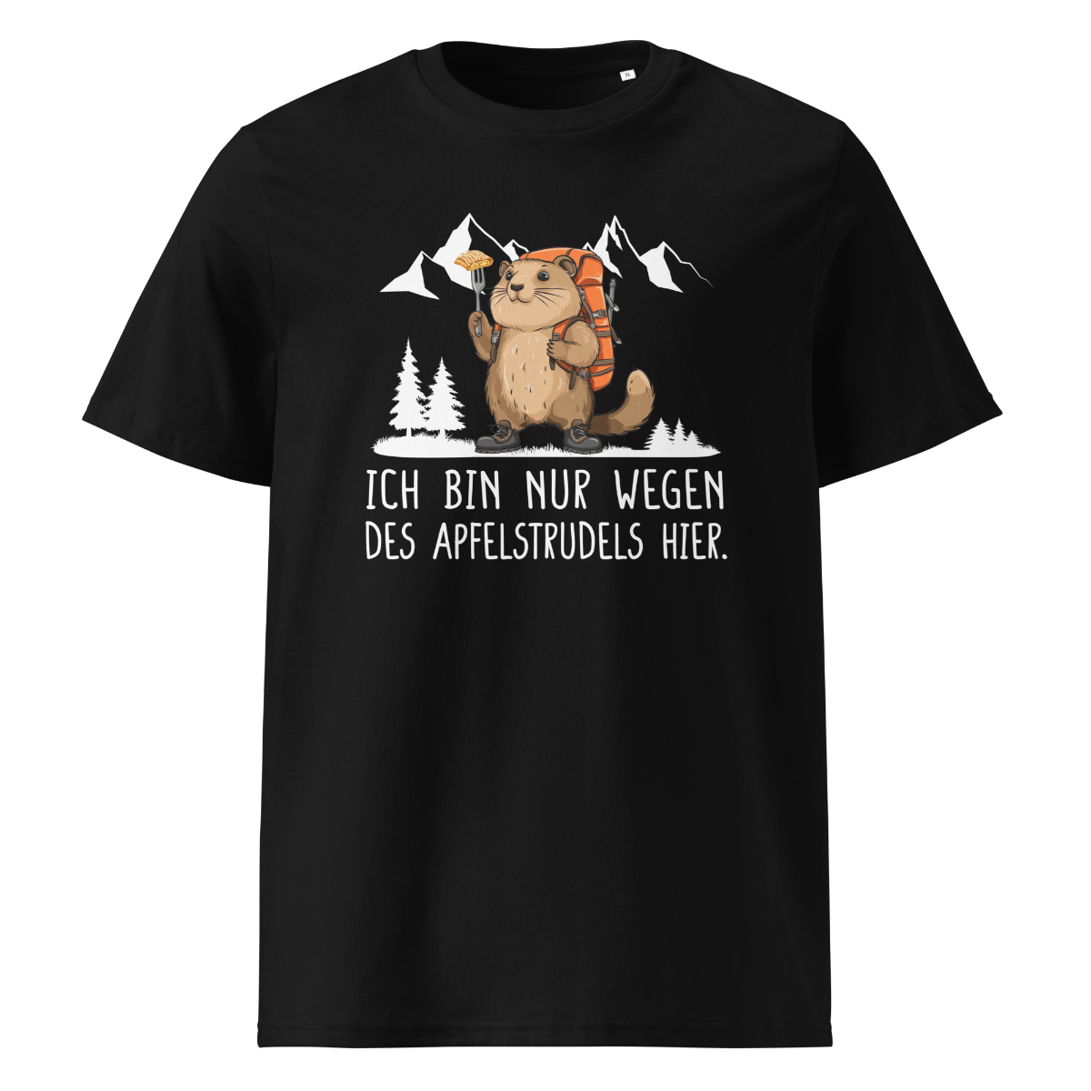 Apfelstrudel T-Shirt Unisex mit Spruch, Frontansicht